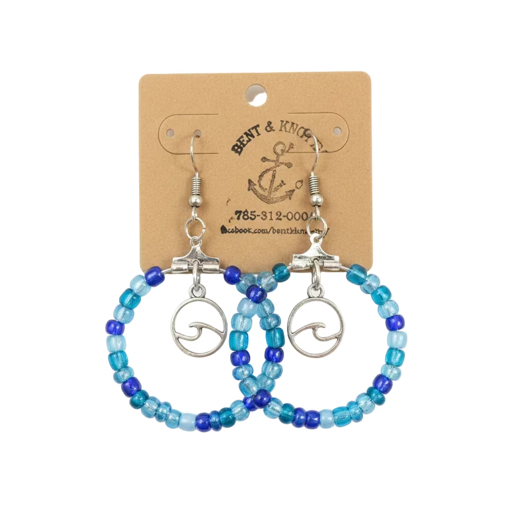 Beaded Ocean Wave Hoops